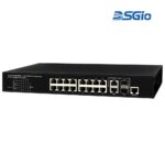 16-Port PoE Switch, 10/100/1000M + 2x GbE SFP/RJ45 Combo