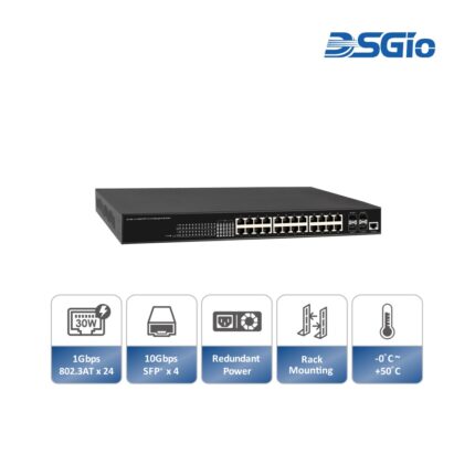 L2+ Managed PoE Switch Unmanaged, 24x GbE PoE + 4x 10GbE SFP+