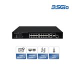 16-Port PoE Switch, 10/100/1000M + 2x GbE SFP/RJ45 Combo