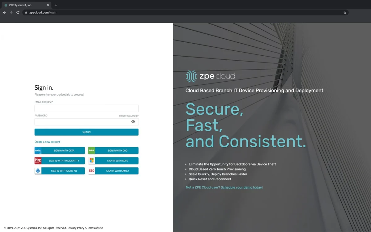 ZPE Cloud orchestration portal