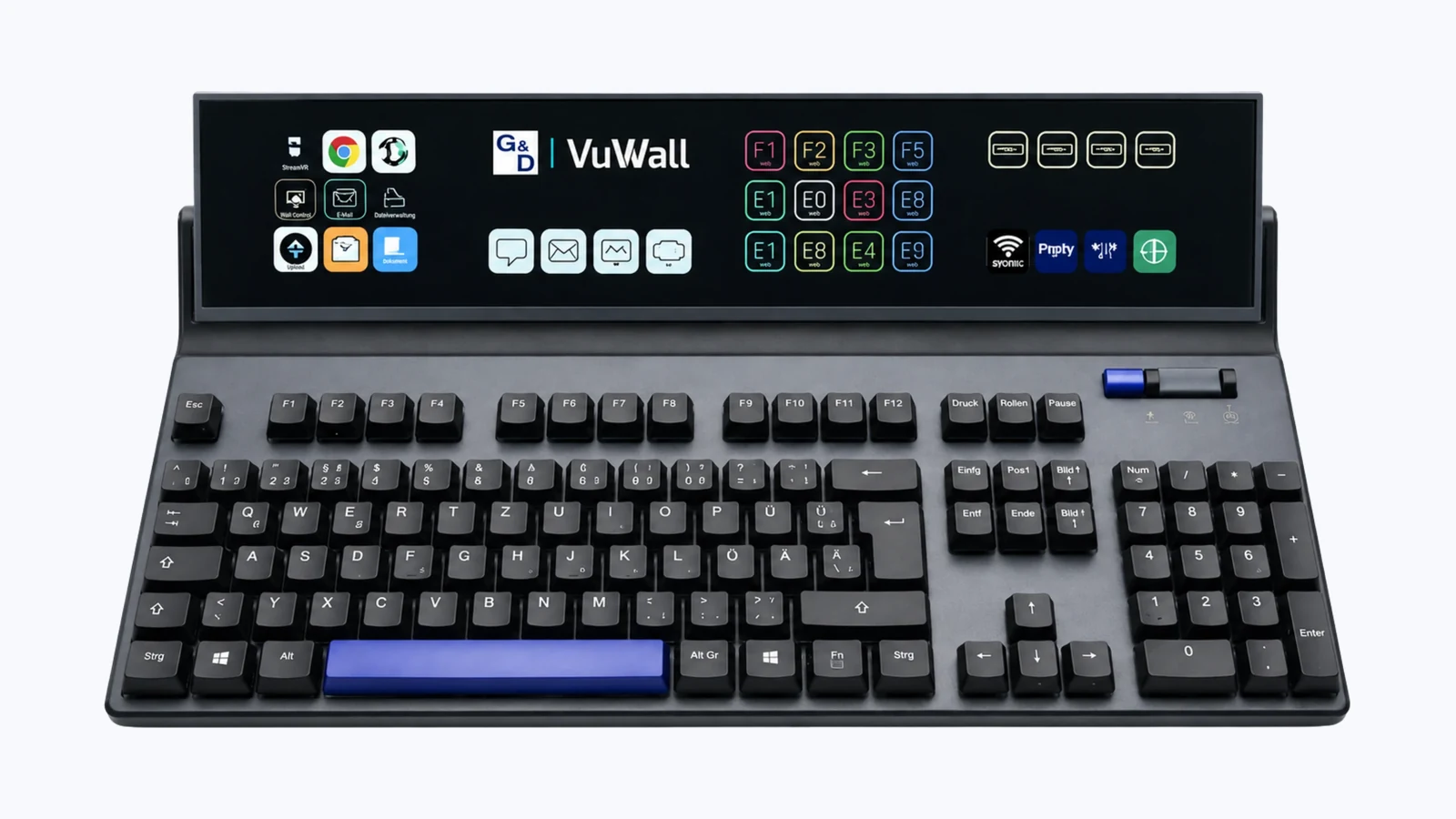 G&D and VuWall CommandKeyboard-Advanced control room keyboard with ultra-wide touch display